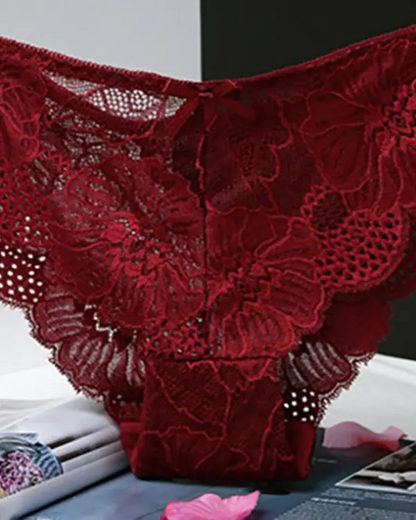 3PCS/Set Bowknot Deocr Lace Panty(Colors Sent Randomly)