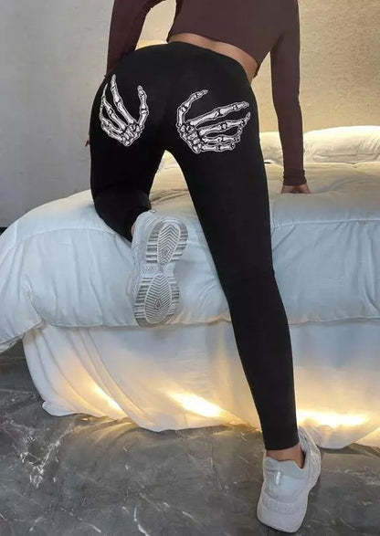 Halloween Skeleton Hand Cut Out Leggings