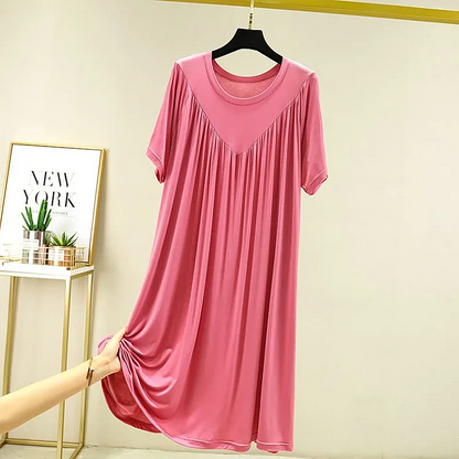 Super Soft Comfortable Short Sleeve Loose Pajama Dress