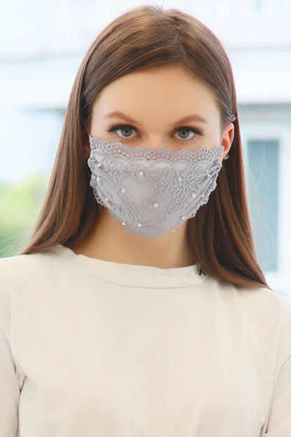 Pearl Lace Mask Adjustable Breathable Mask