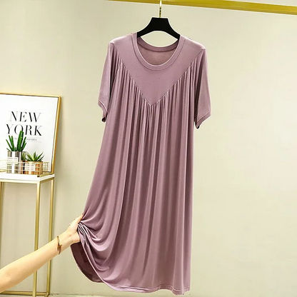 Super Soft Comfortable Short Sleeve Loose Pajama Dress